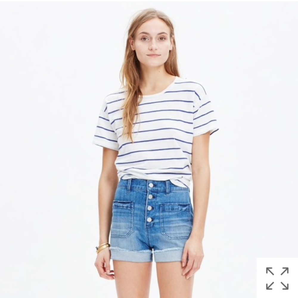 Madewell High Rise Button Front Shorts | Size 24